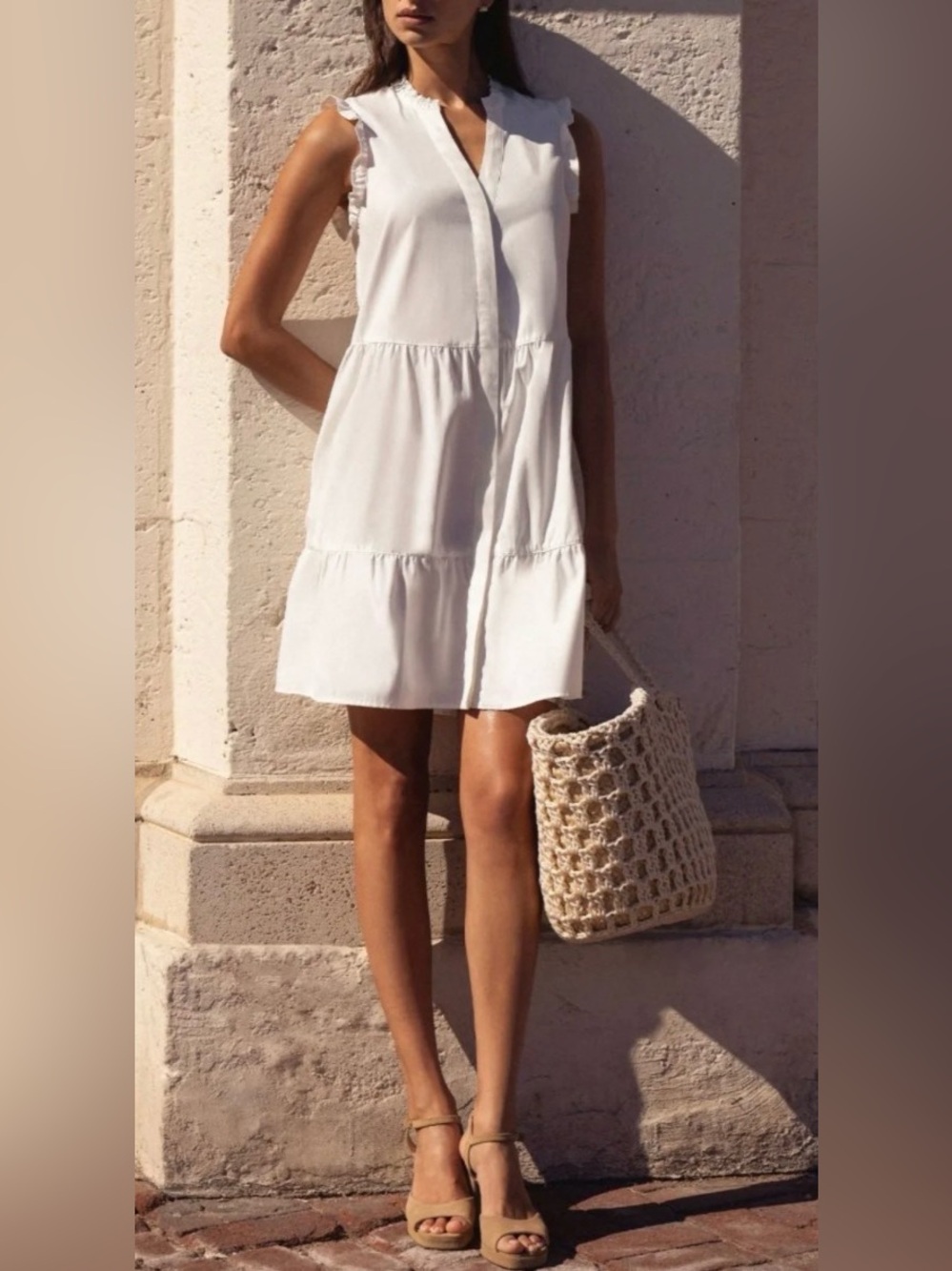 EUC Brochu Walker Viola White Cottage Core Prairie Dress